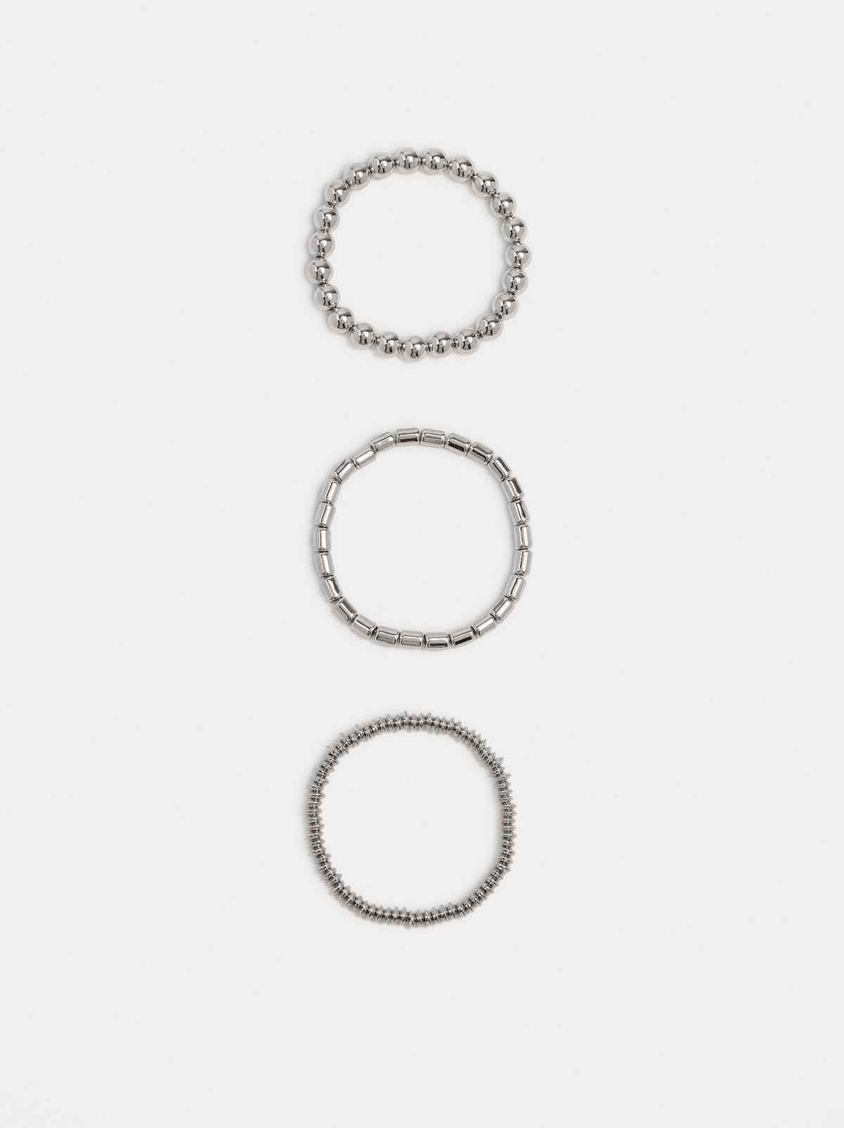 Set Of Silver Elastic Bracelets