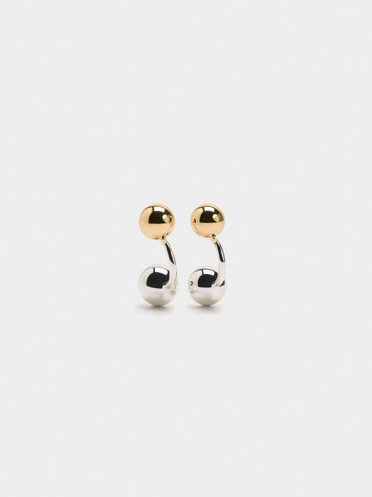 Earrings With Bicolor Spheres