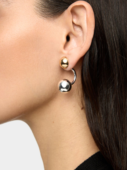 Earrings With Bicolor Spheres