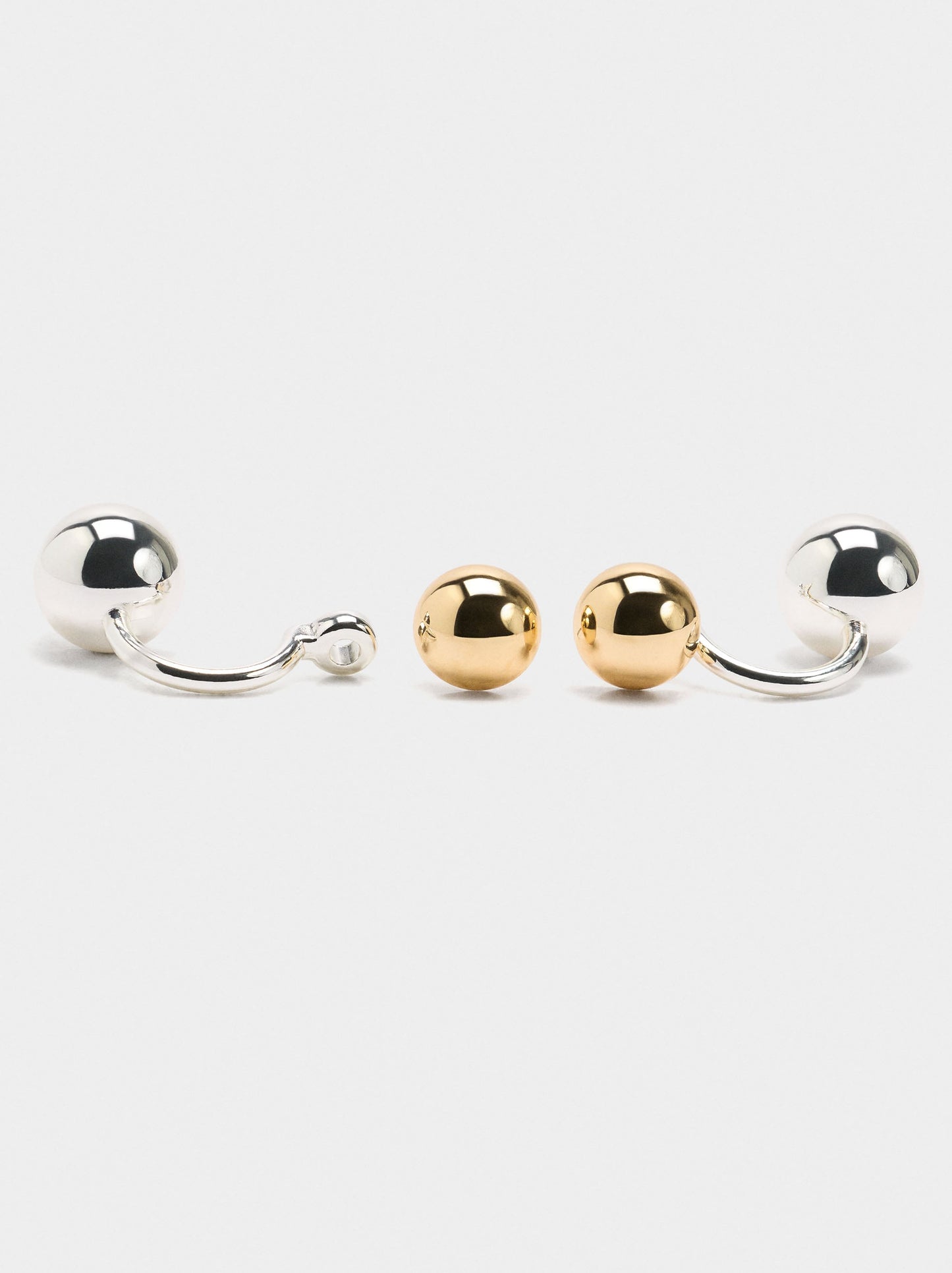 Earrings With Bicolor Spheres