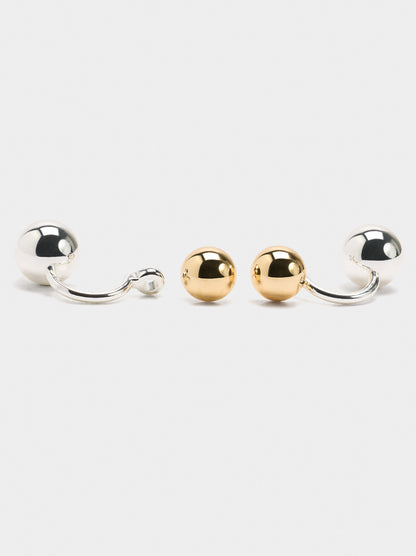 Earrings With Bicolor Spheres