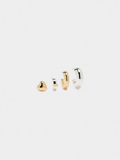 Bicolor Set Of Earrings