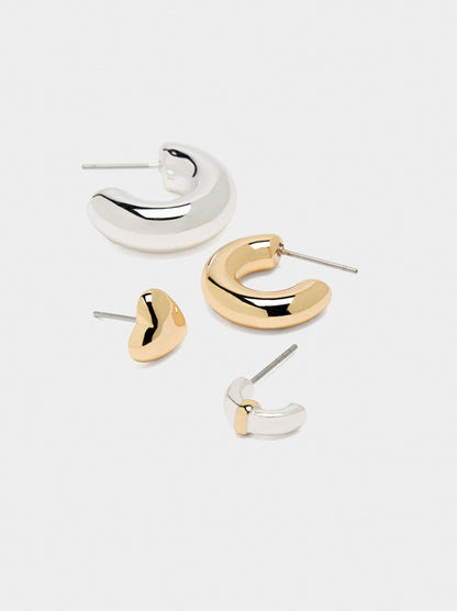 Bicolor Set Of Earrings