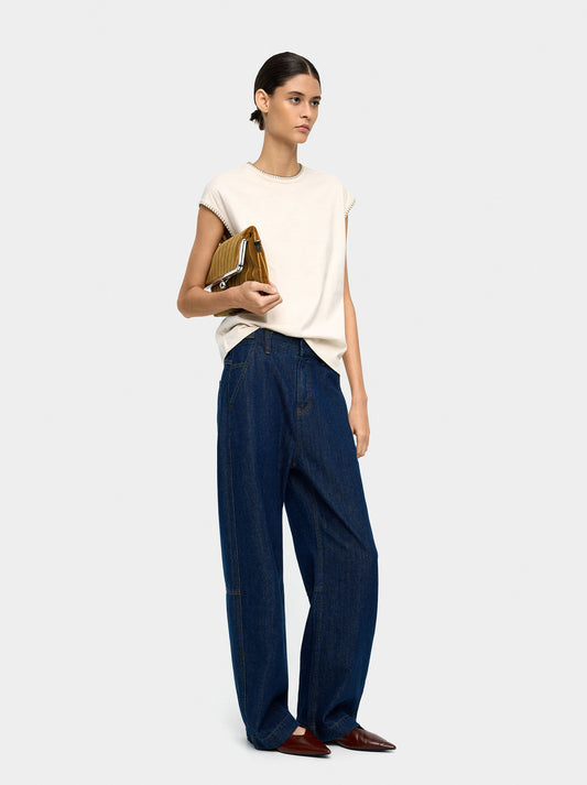 100% Cotton T-Shirt With Marked Edges