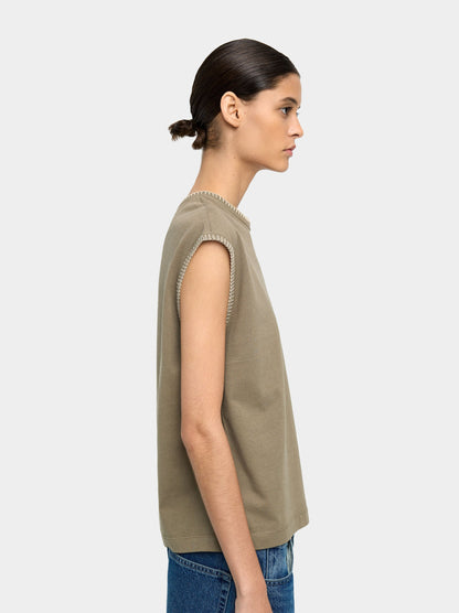 100% Cotton T-Shirt With Marked Edges