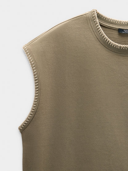 100% Cotton T-Shirt With Marked Edges