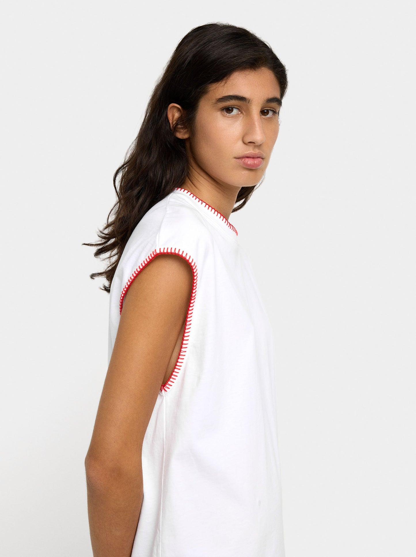 100% Cotton T-Shirt With Marked Edges