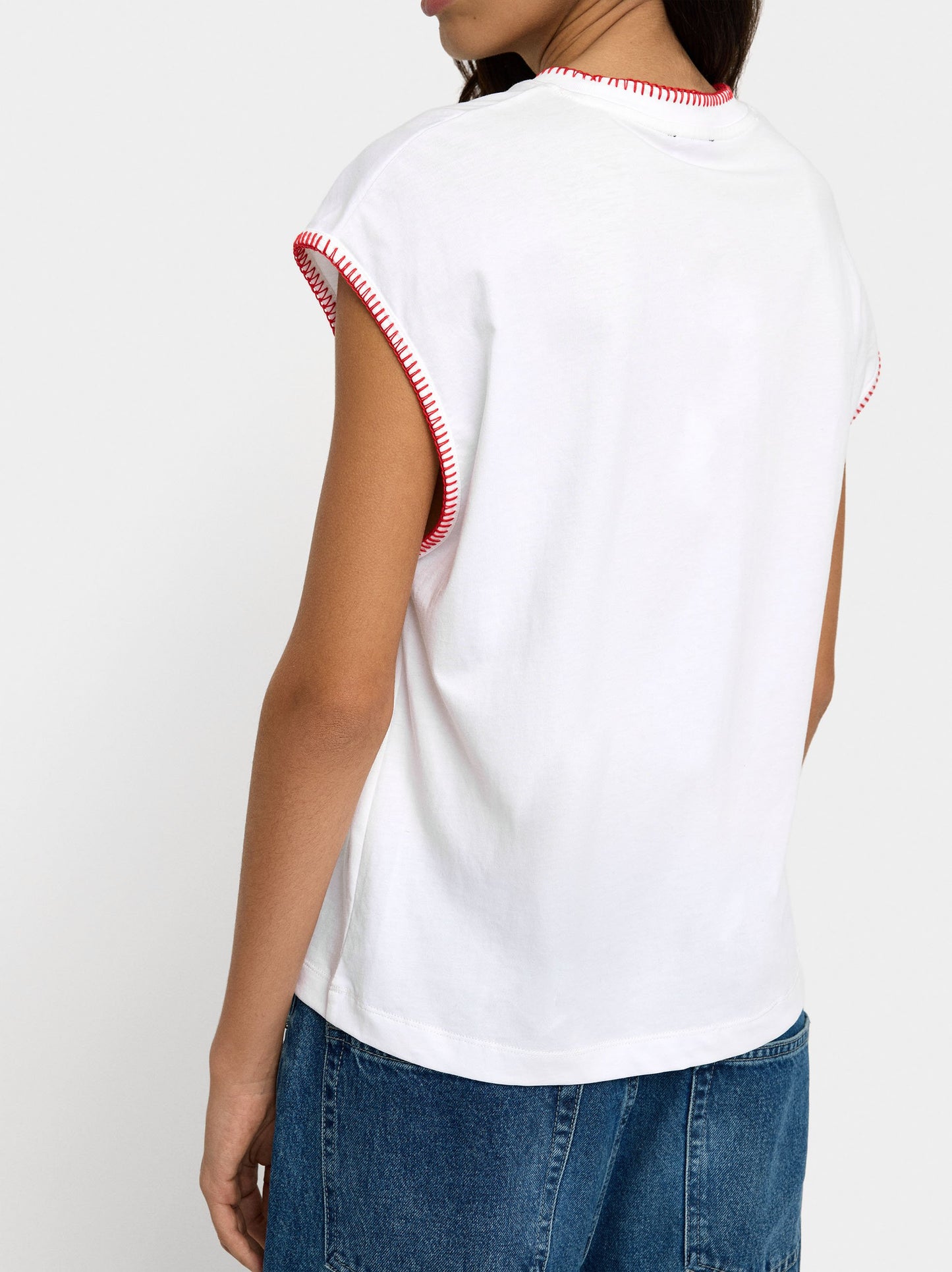 100% Cotton T-Shirt With Marked Edges