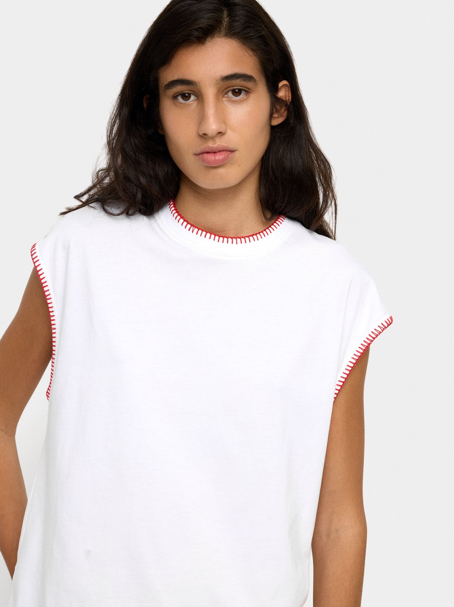 100% Cotton T-Shirt With Marked Edges