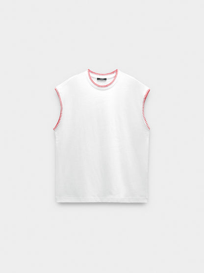 100% Cotton T-Shirt With Marked Edges