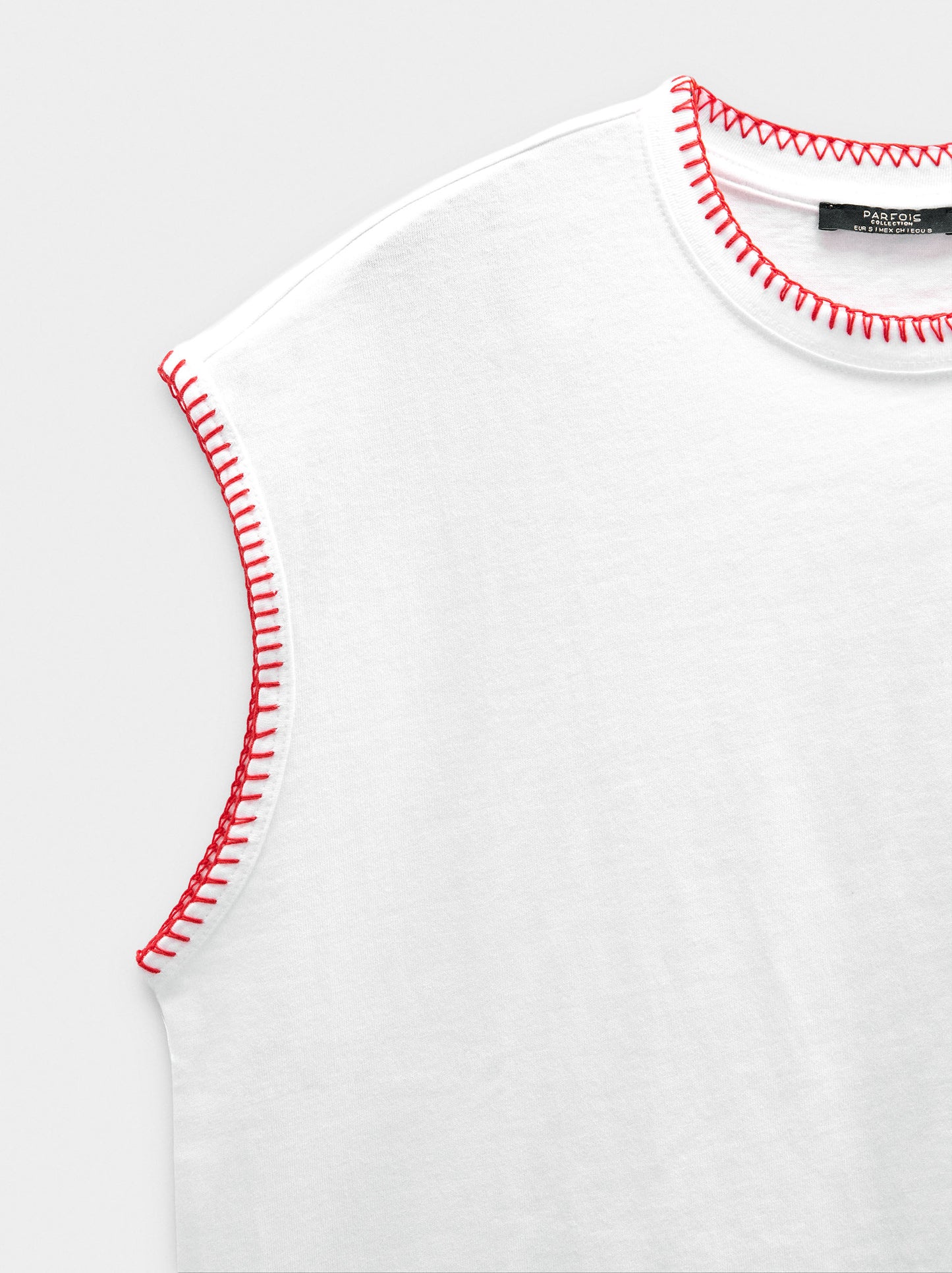 100% Cotton T-Shirt With Marked Edges