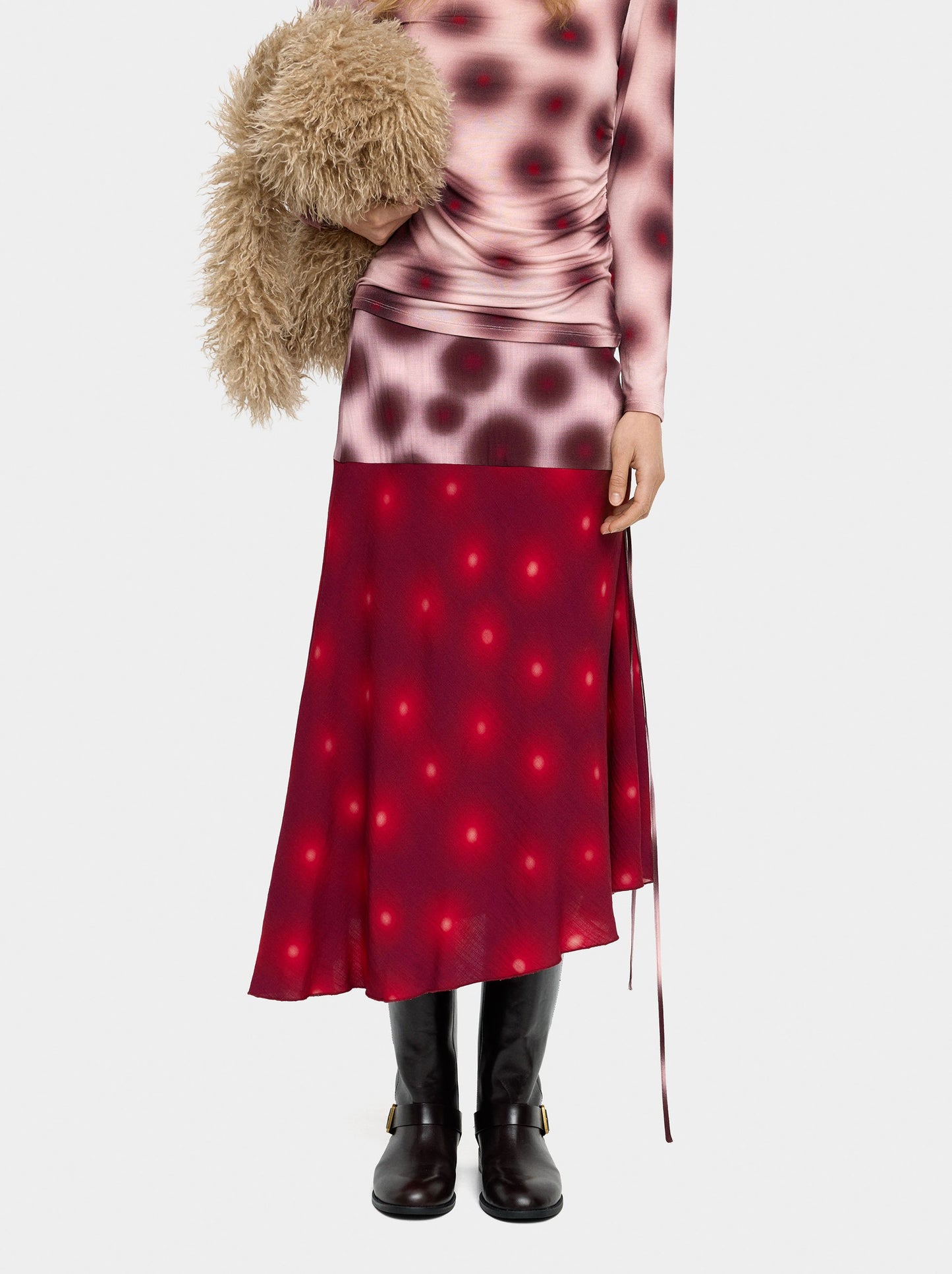 Asymmetric Printed Skirt