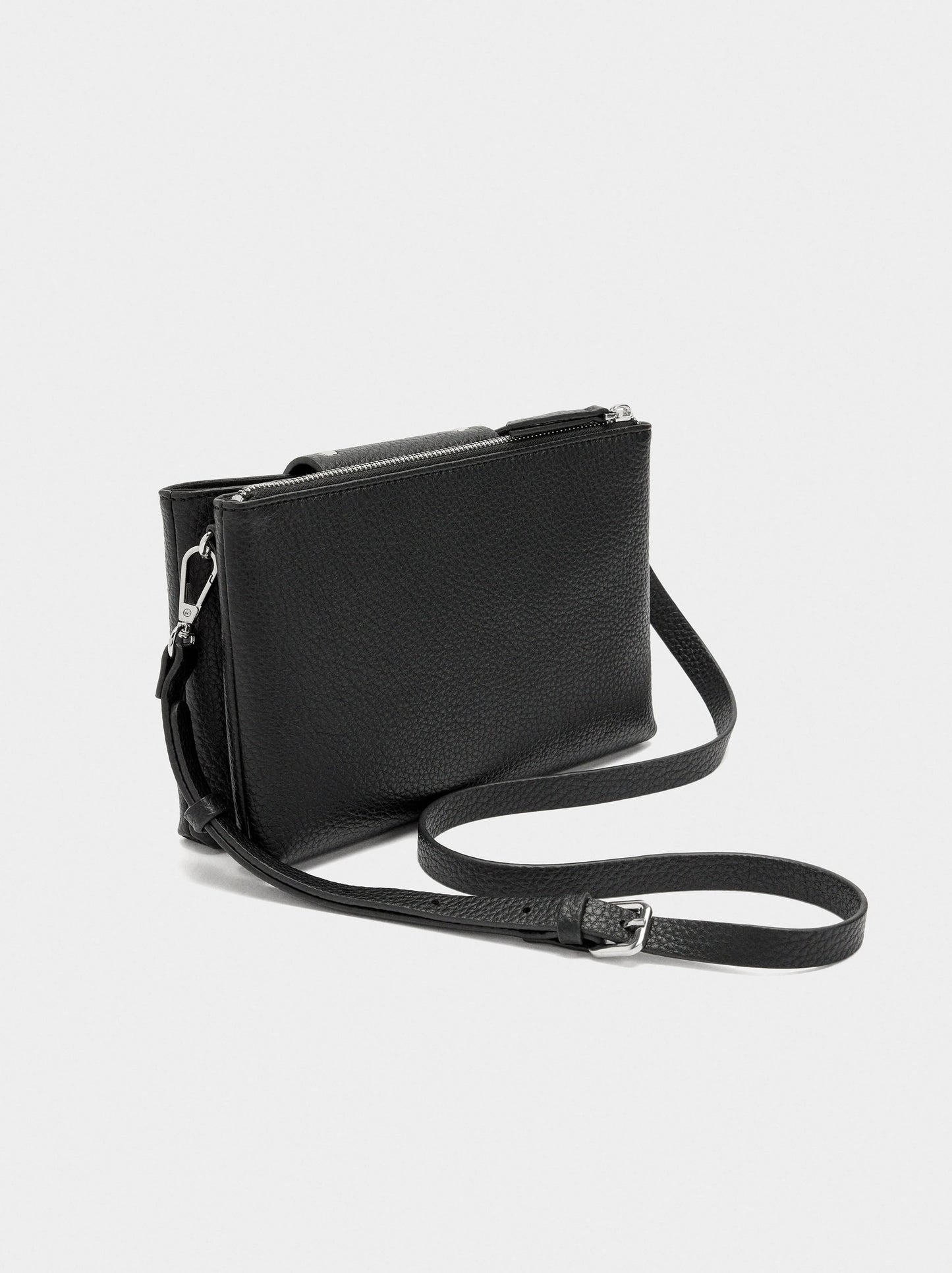 Double Crossbody Bag With Texture And Studs