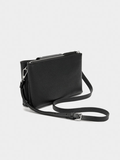 Double Crossbody Bag With Texture And Studs