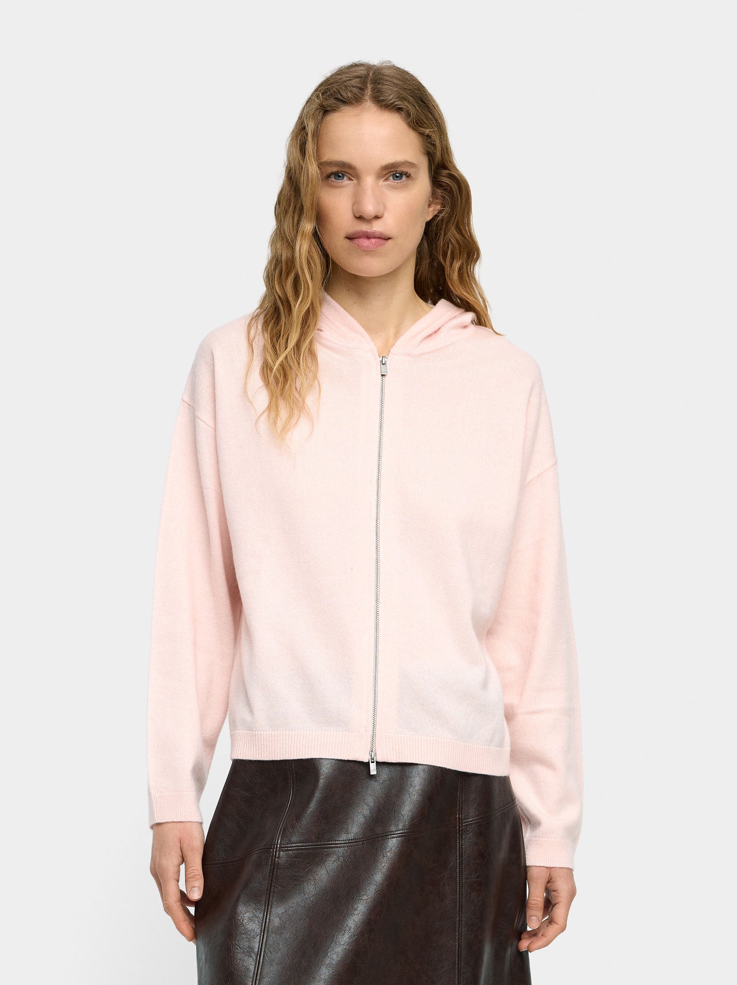 Mesh Knit Cardigan With Hood