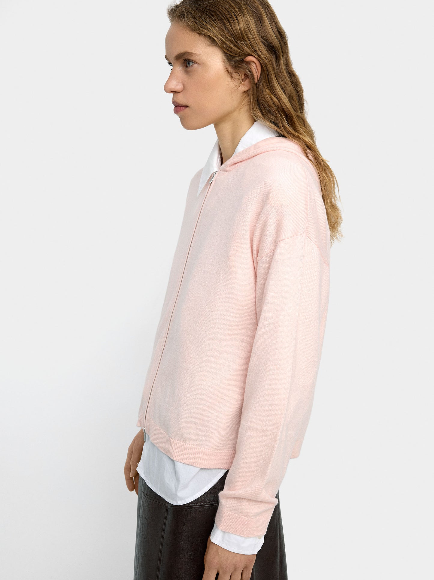 Mesh Knit Cardigan With Hood