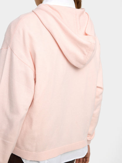 Mesh Knit Cardigan With Hood