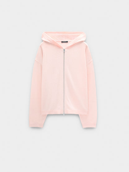Mesh Knit Cardigan With Hood