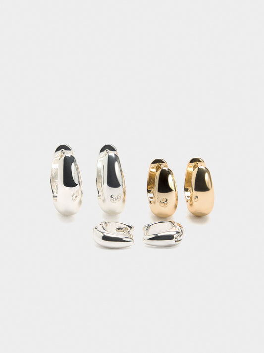 Set Of Bicolor Hoop Earrings