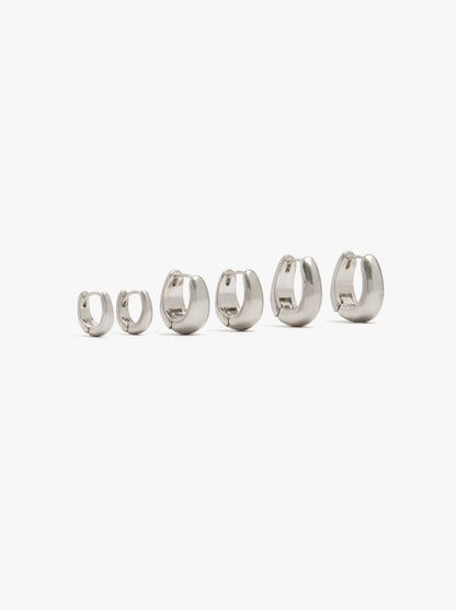 Set Of Elongated Hoop Earrings