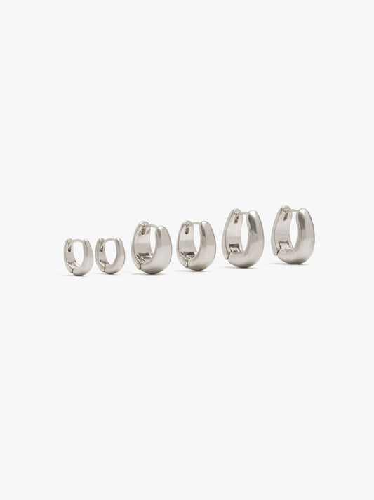 Set Of Elongated Hoop Earrings