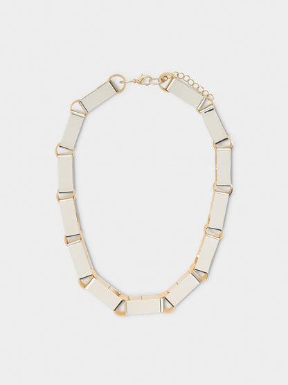 Short Bicolor Necklace With Long Links
