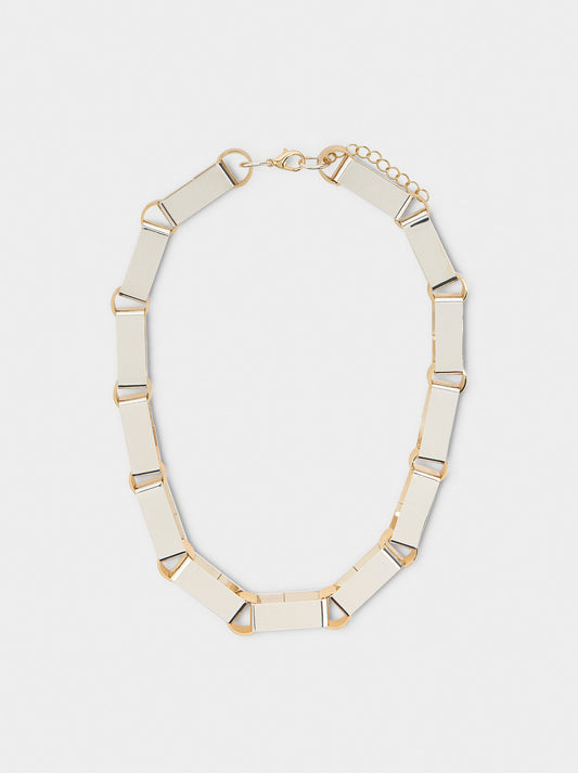 Short Bicolor Necklace With Long Links