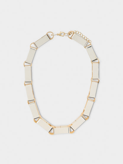 Short Bicolor Necklace With Long Links