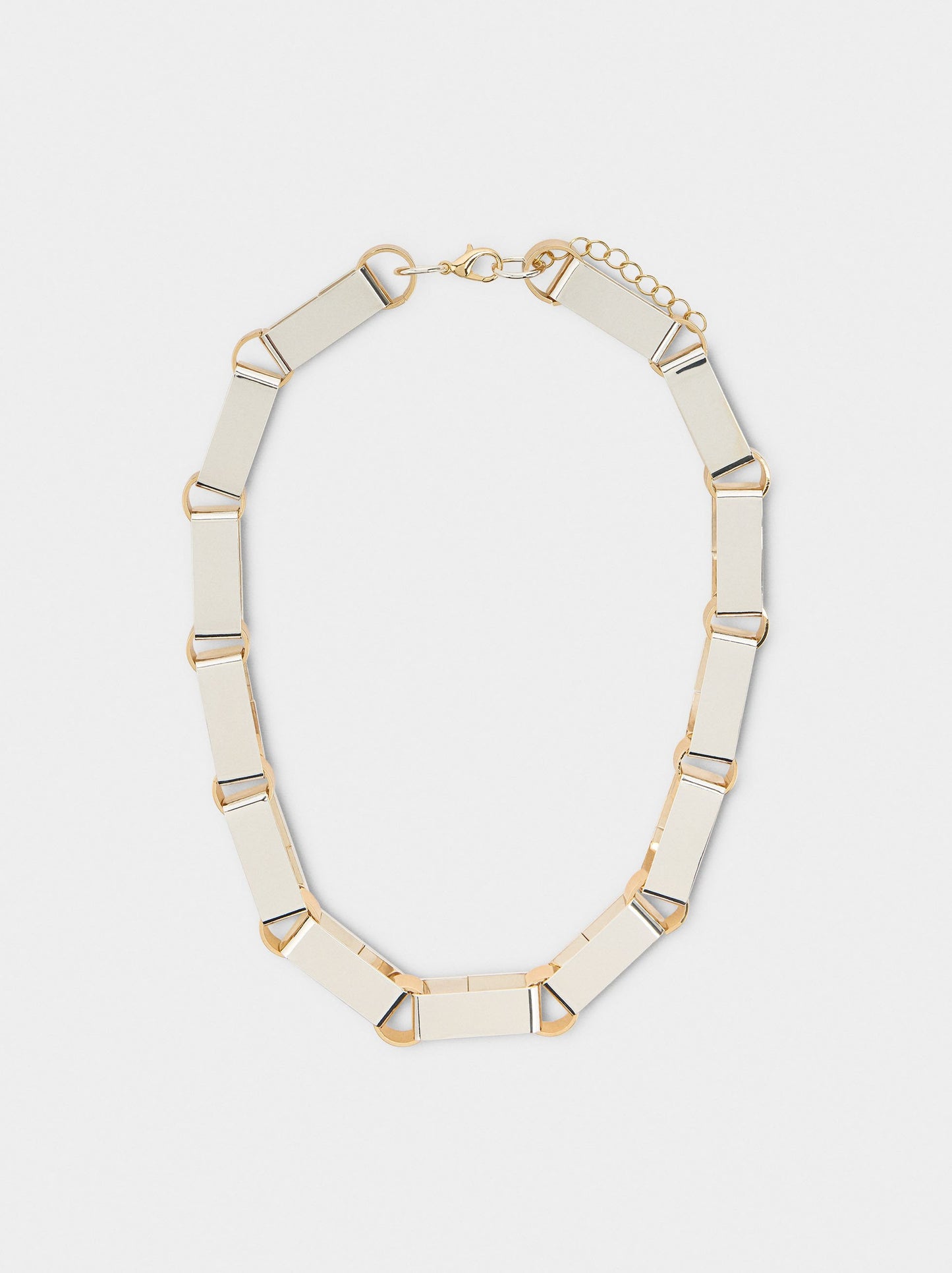 Short Bicolor Necklace With Long Links