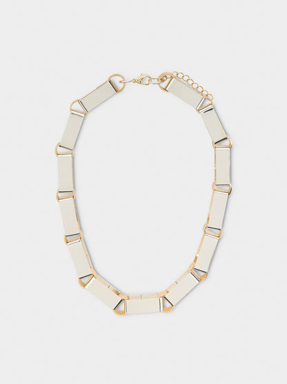 Short Bicolor Necklace With Long Links