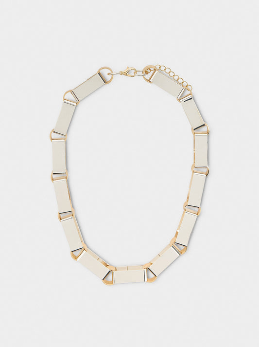 Short Bicolor Necklace With Long Links