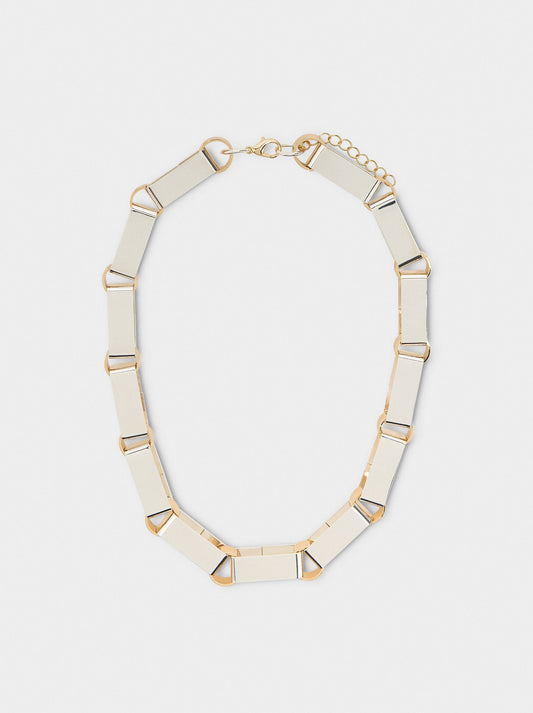 Short Bicolor Necklace With Long Links