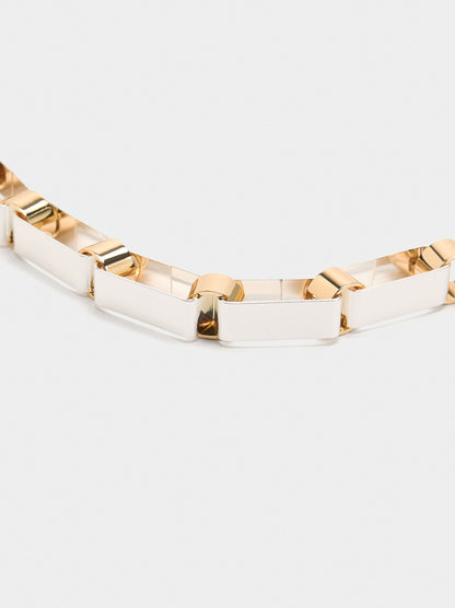 Short Bicolor Necklace With Long Links