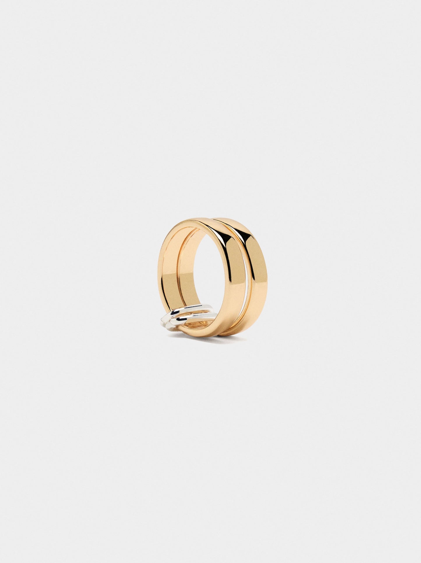 Double Bicolor Ring With Hoops