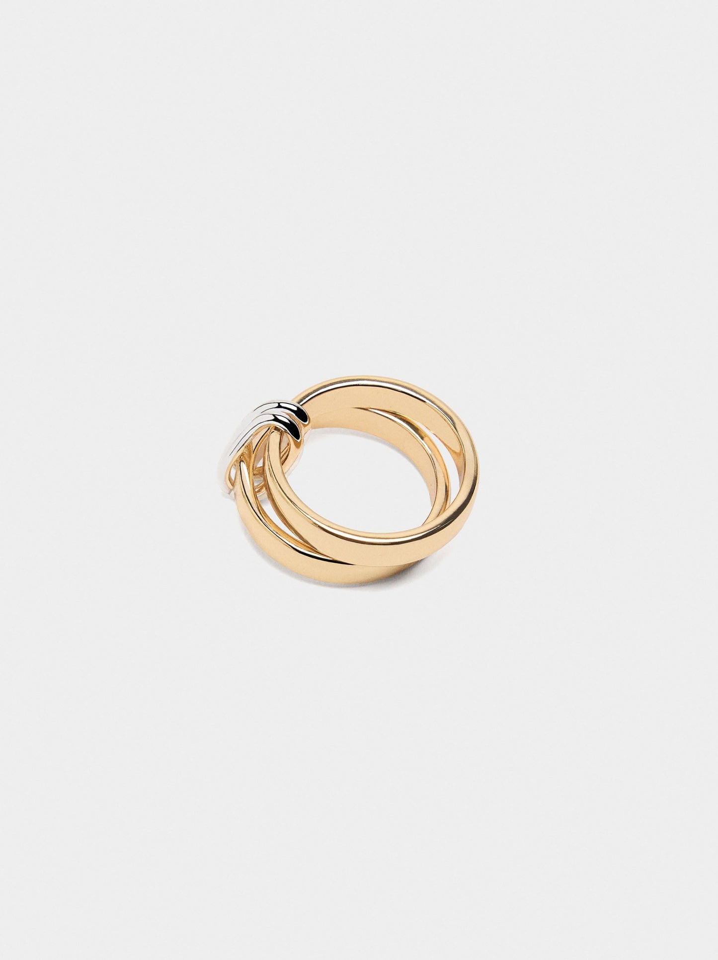 Double Bicolor Ring With Hoops