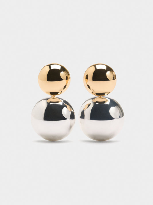 Earrings With Bicolor Spheres