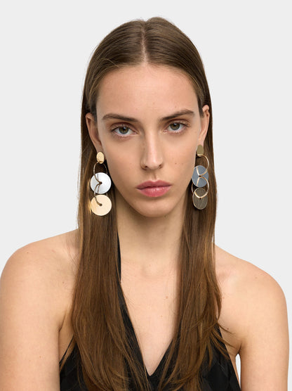 Long Bicolor Multiring Earrings