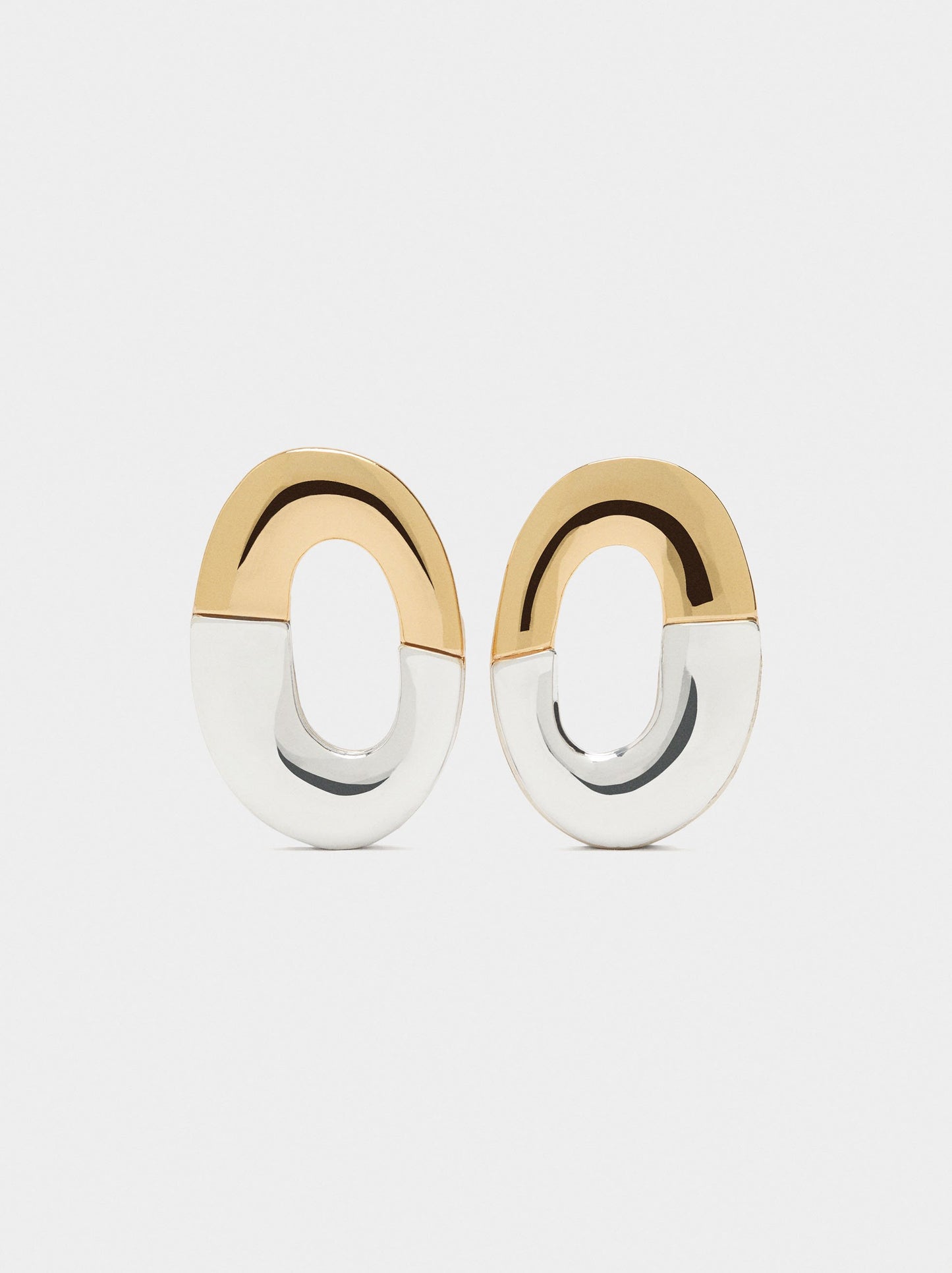 Bicolour Oval Earrings