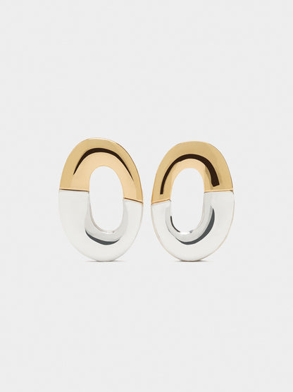Bicolour Oval Earrings