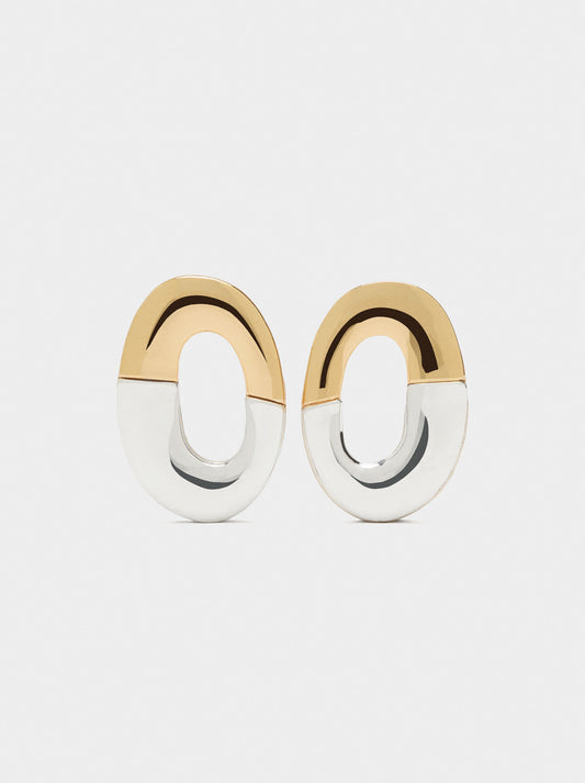 Bicolour Oval Earrings