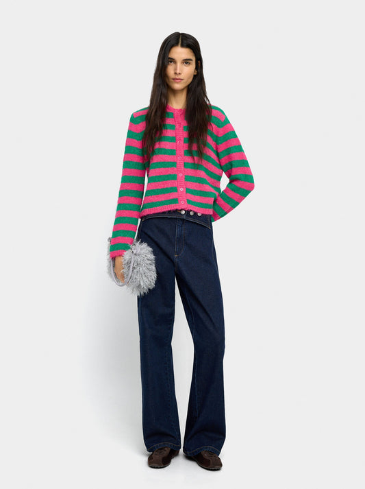 Knit Cardigan With Stripes