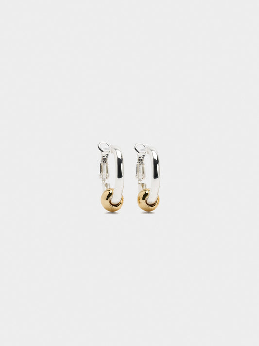 Hoop Earrings With Bicolor Sphere