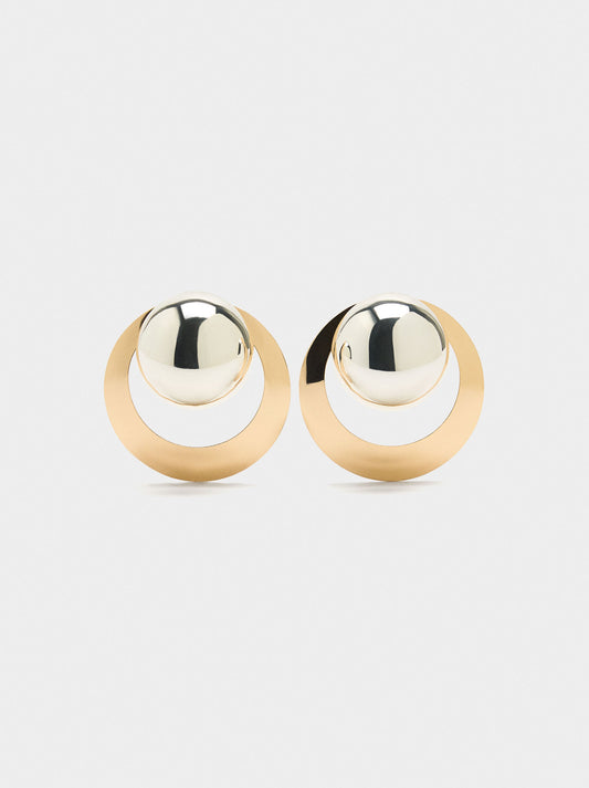 Hoop And Sphere Earjacket Earrings