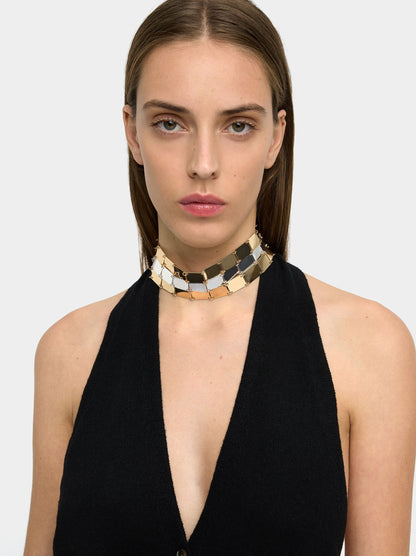 Bicolor Choker With Rectangles