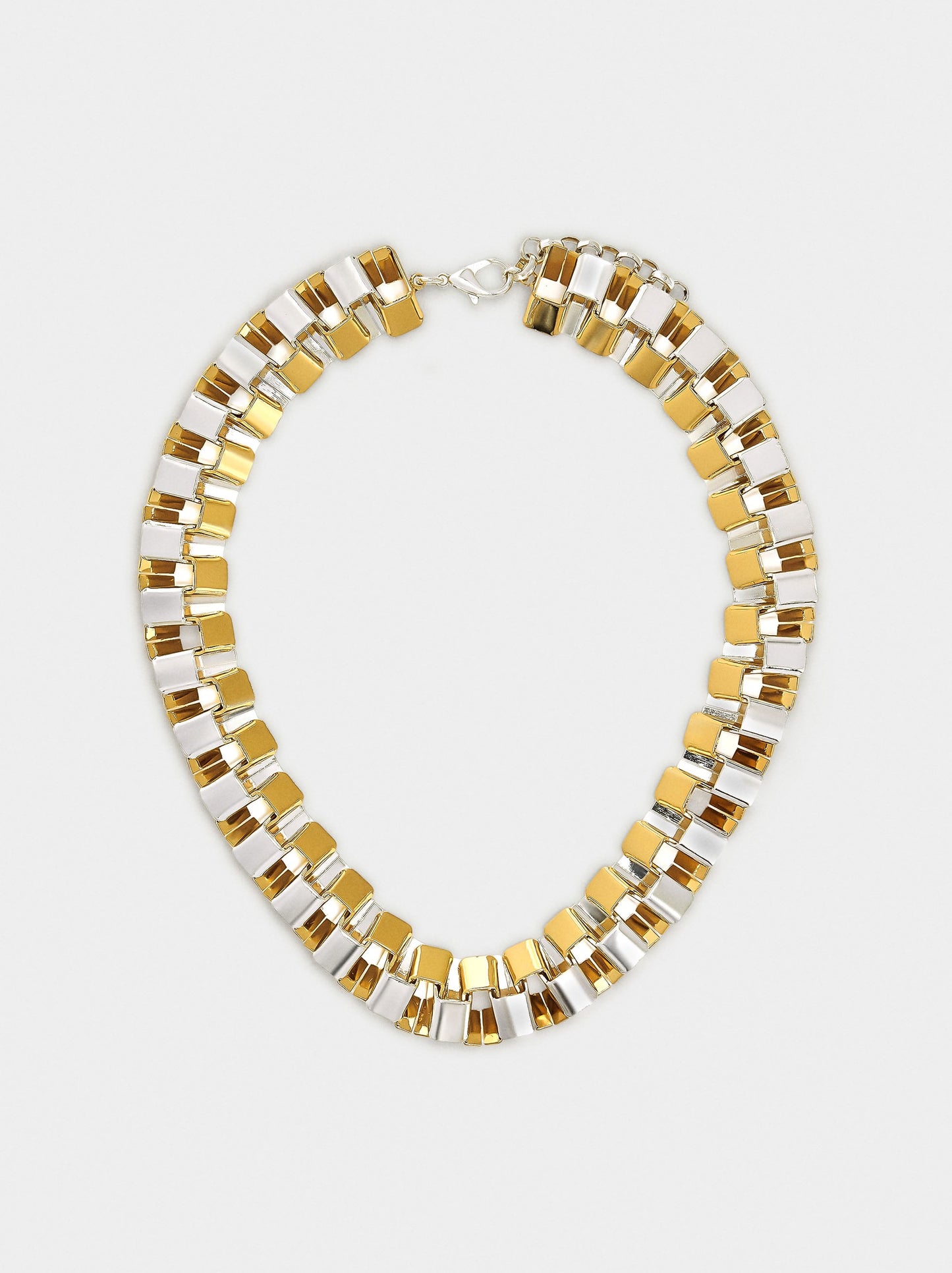 Double Bicolor Necklace With Rectangles