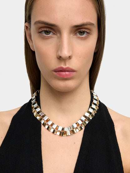 Double Bicolor Necklace With Rectangles