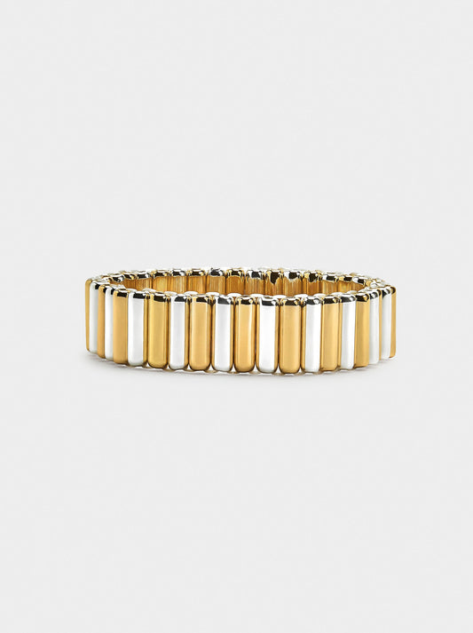Bicolor Elastic Bracelet With Bars
