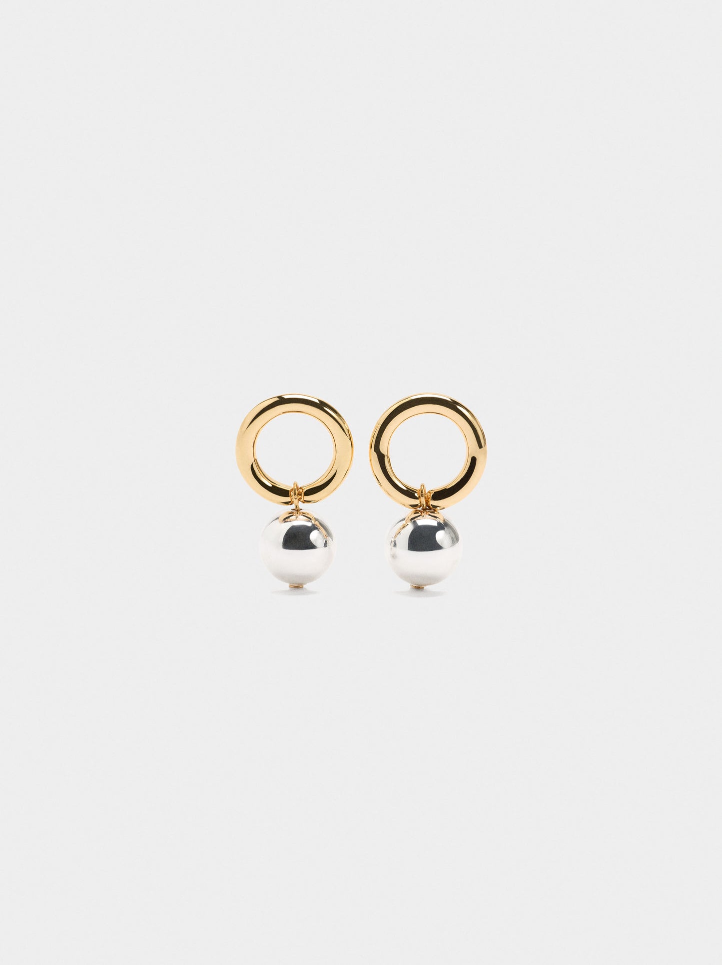 Hoop Earrings With Bicolor Spheres