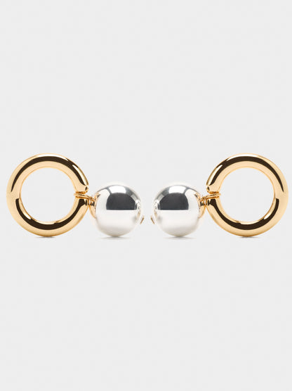 Hoop Earrings With Bicolor Spheres