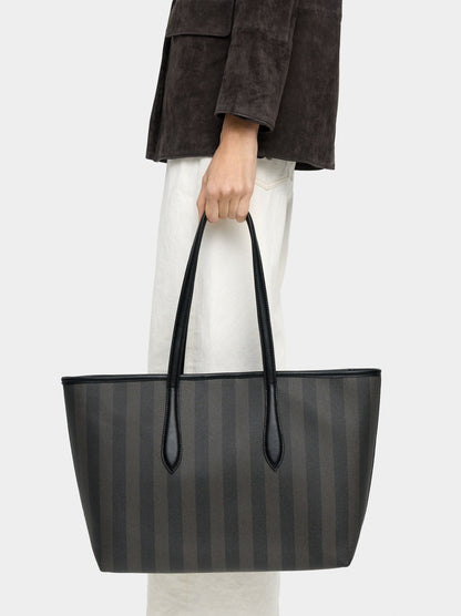 Shopper Bag With Stripes With Removable Bag